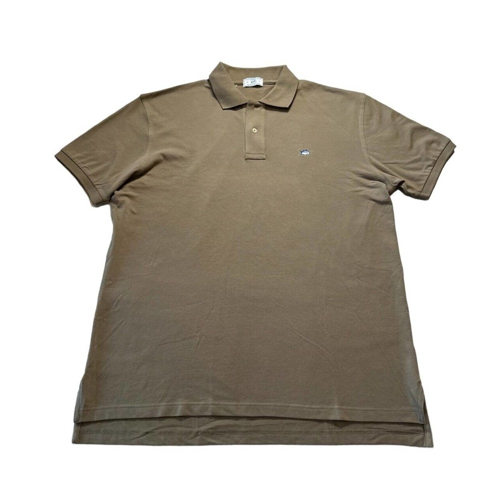 Southern Tide Shirt Adult XL Brown Fishing Outdoor Work Wear‎ Polo Short Sleeve